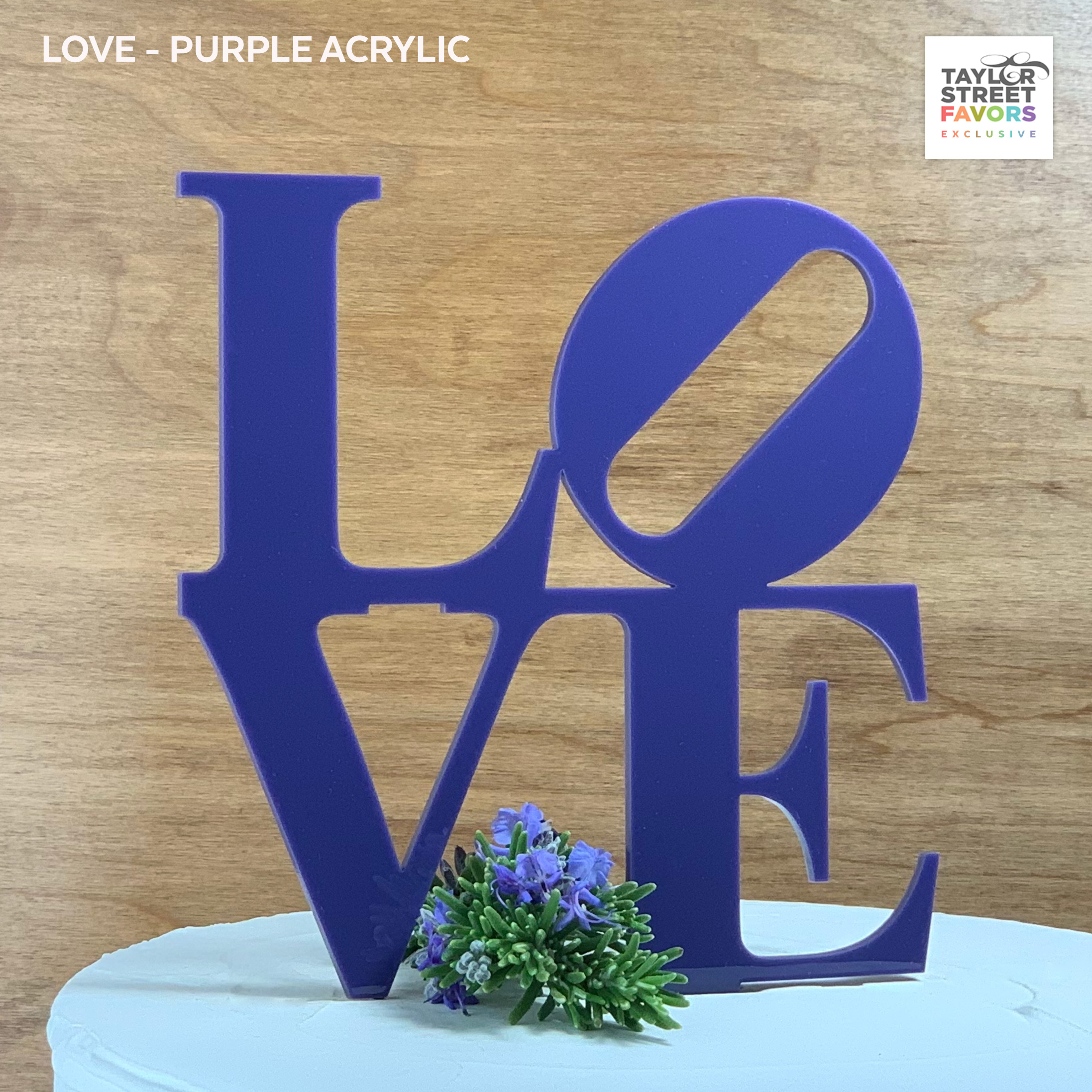 Purple Philly Love Cake Topper