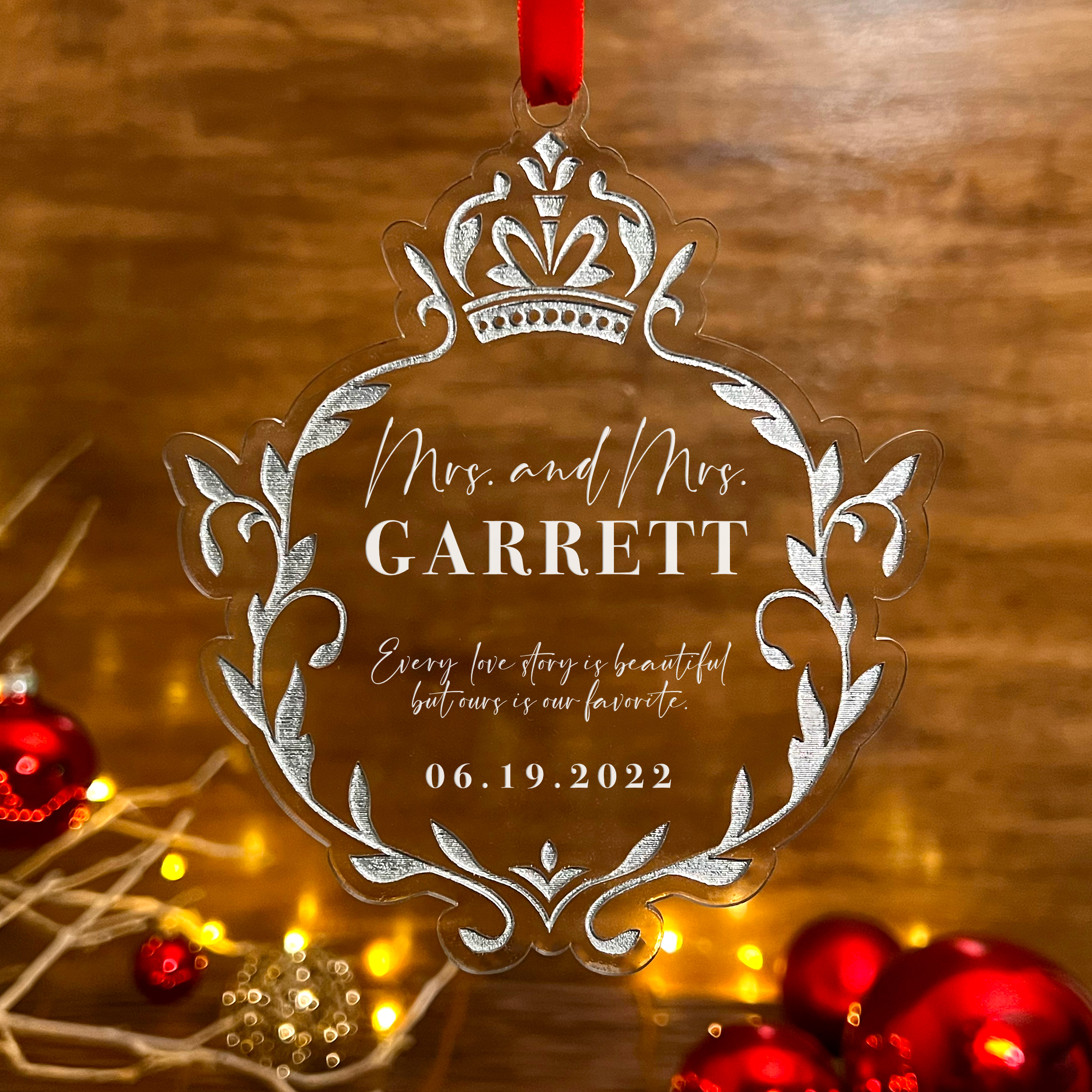 Christmas Stocking Tags in Acrylic and Wood, Custom Name Tags