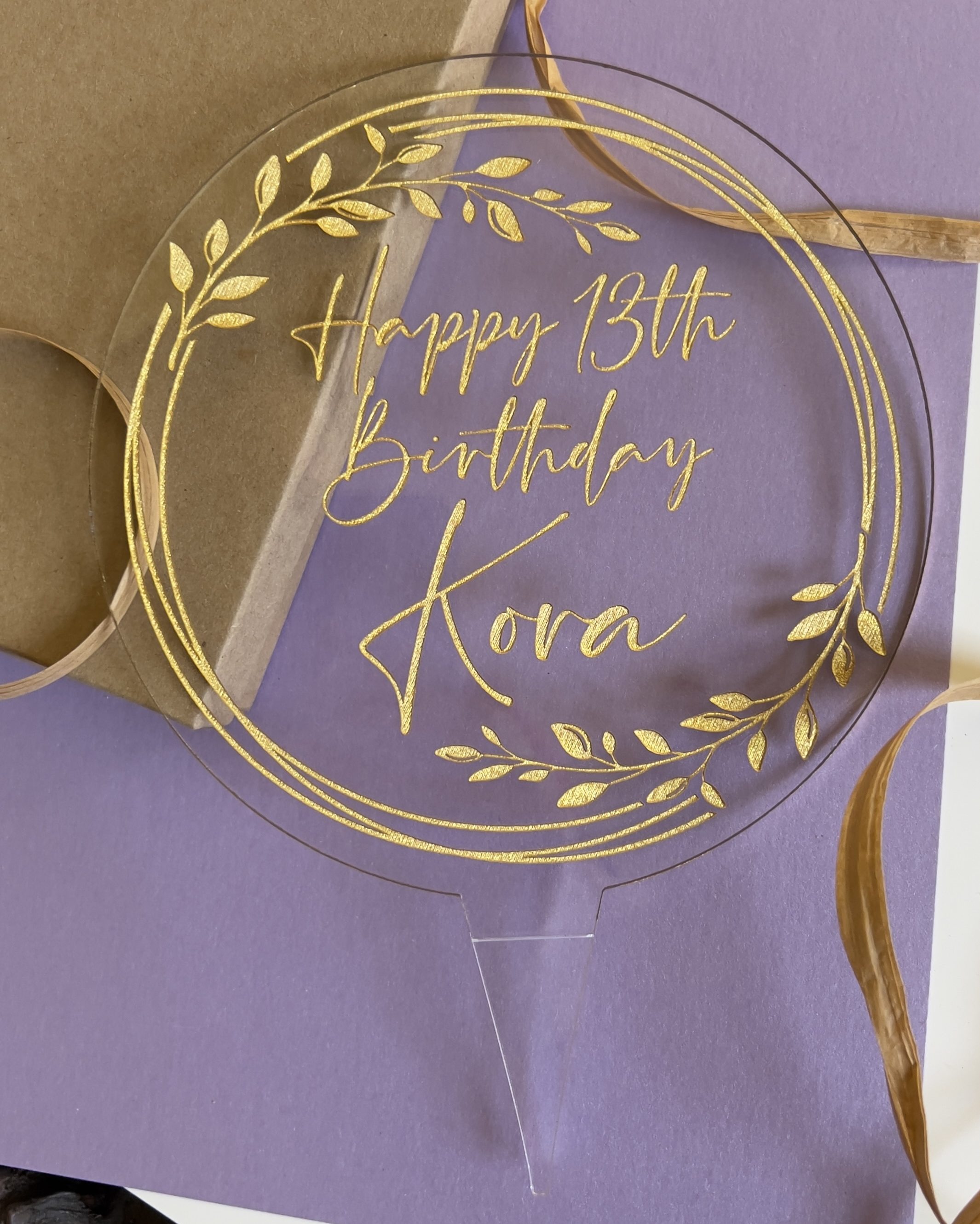 5-Star Review for Kora’s Birthday Cake Topper